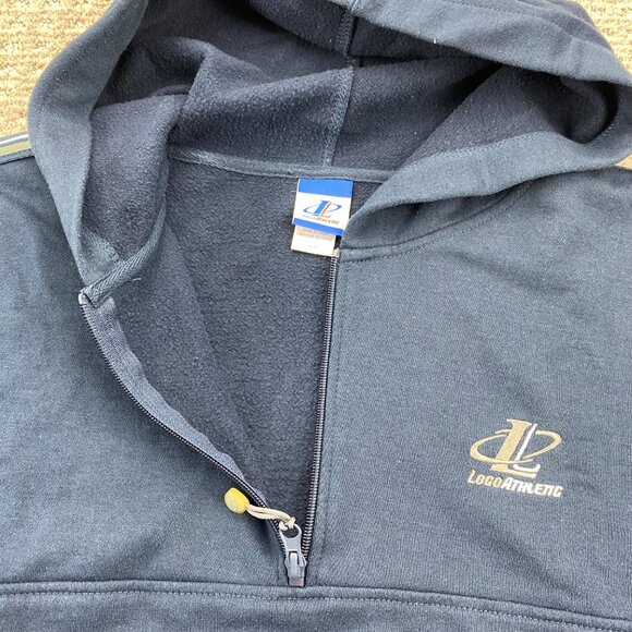 Logo Athletic Sweater Hoodie Mean Large L Navy Blue 1/4 Zip Activewear Sports - Picture 3 of 9